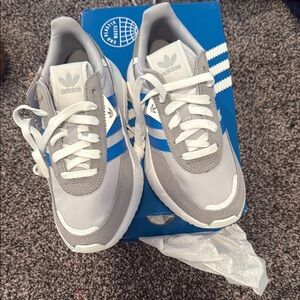 Adidas Gray and Blue Sneakers